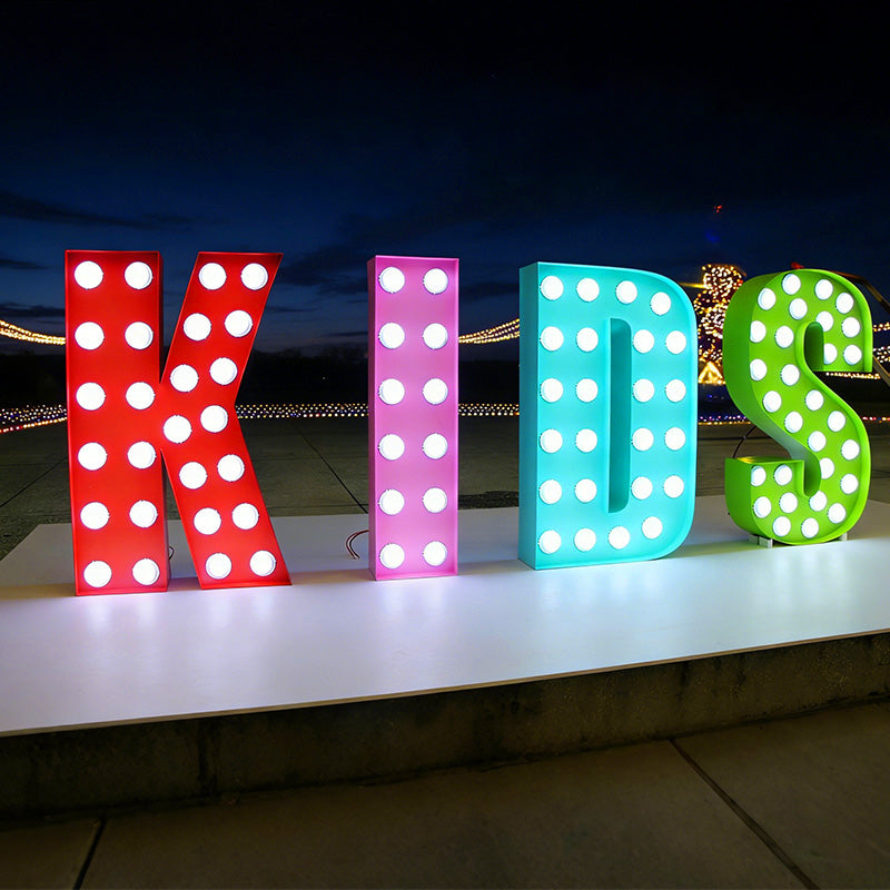Light bulb illuminated signs