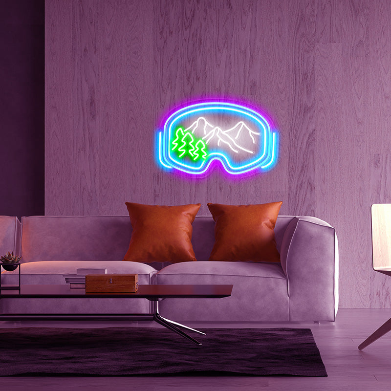 LED ski goggles neon sign