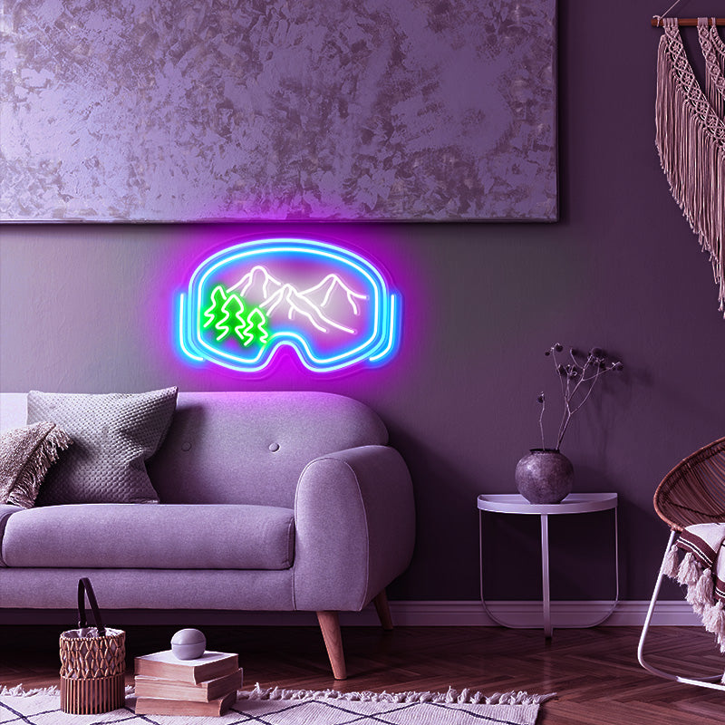 LED ski goggles neon sign