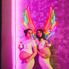 Colorful Angel wings neon lights