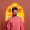 Angel Wings with Halo Neon Sign