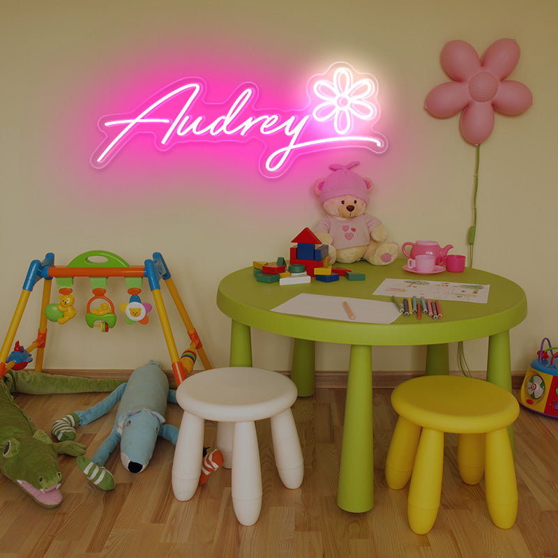Name with Flower Neon Sign