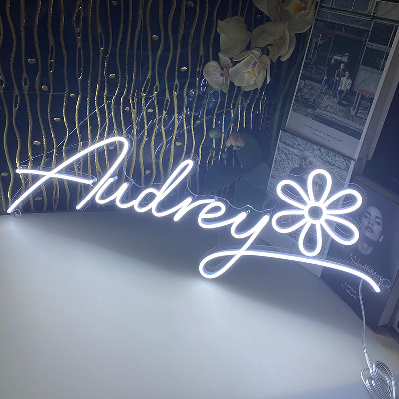 Name with Flower Neon Sign