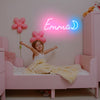 Name with Moon Neon Sign