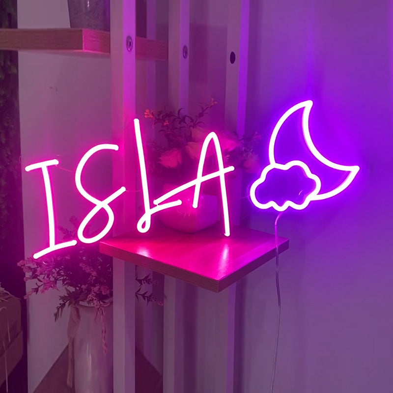 Name with Night Sky Neon Light