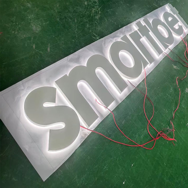 Backlit acrylic 3D illuminated letters