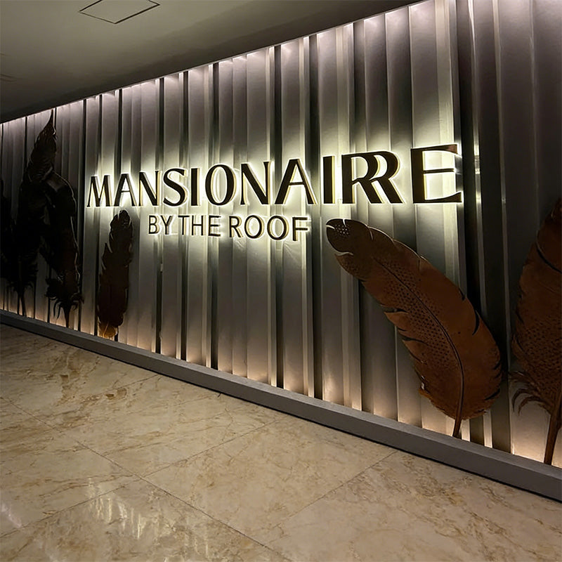 Metal mirror acrylic illuminated letters