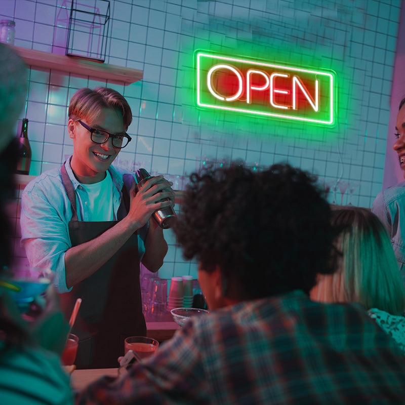 Rectangle Open LED Neon Sign