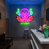 Skull Tattoo Studio LED Neon Sign