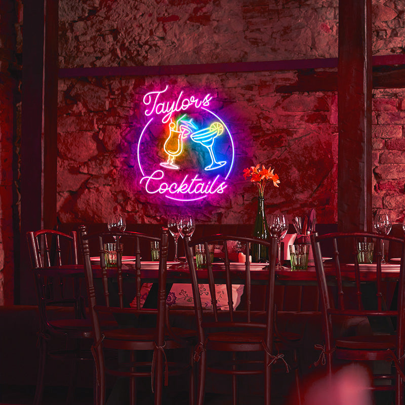 Custom first name cocktail bar sign