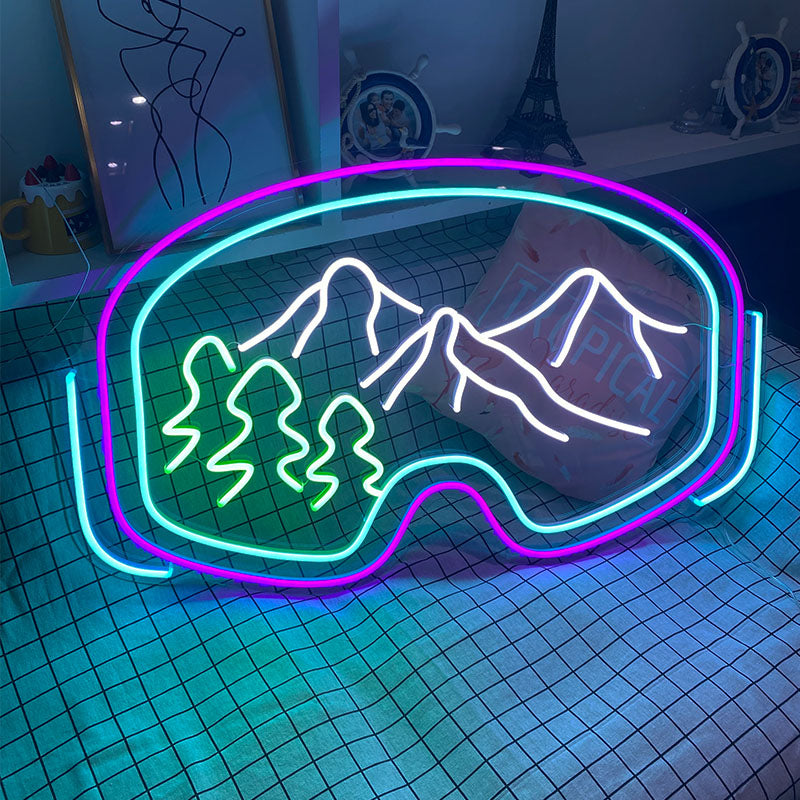 LED ski goggles neon sign