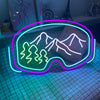 LED ski goggles neon sign