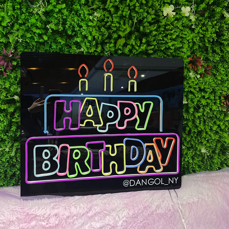 Colorful Happy Birthday Neon Light