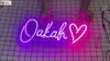 Custom first name & heart neon wall art