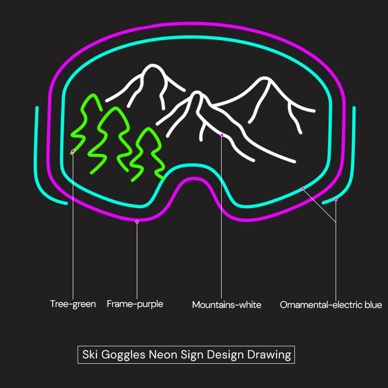 LED ski goggles neon sign