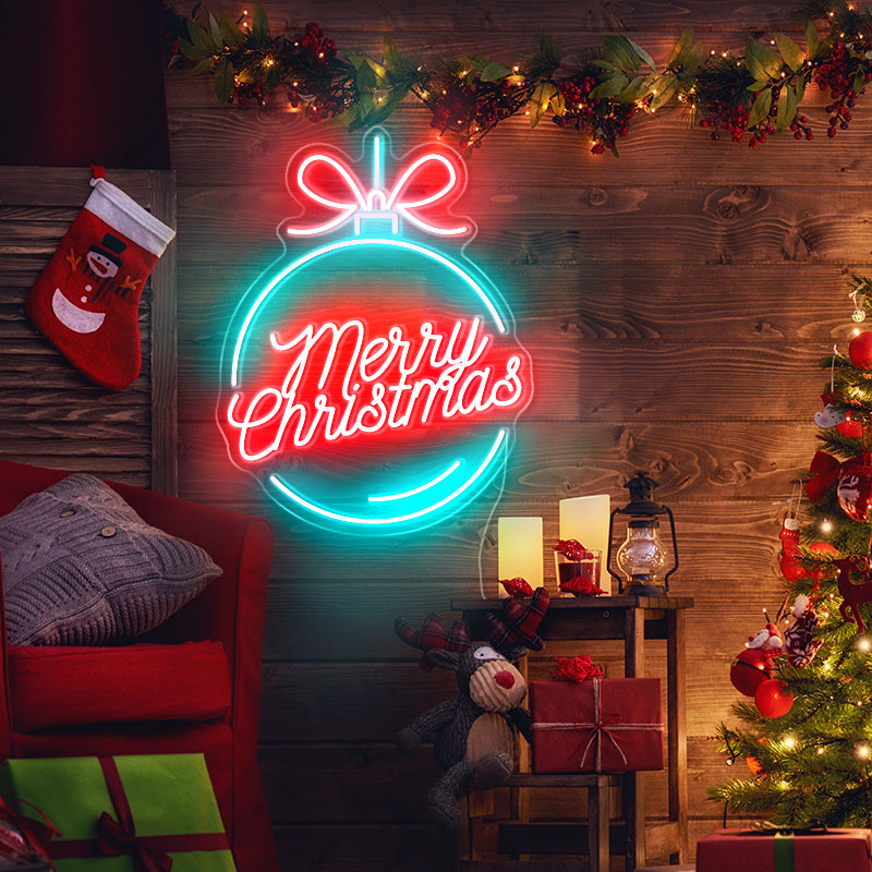 Candy merry Christmas gifts decorated neon lights - neonpartys.co.uk