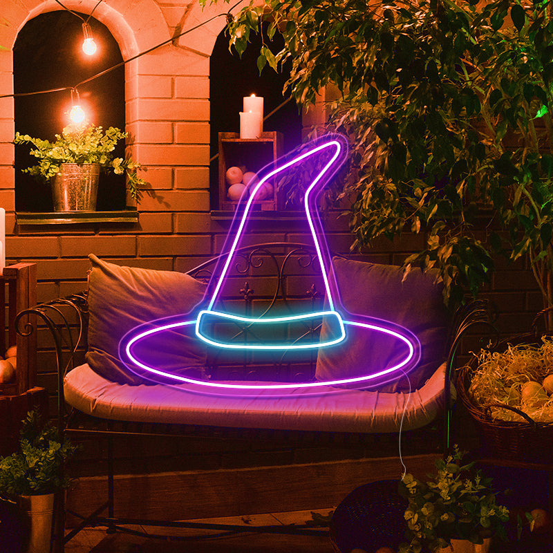 Purple Witch Hat Neon - neonpartys.co.uk