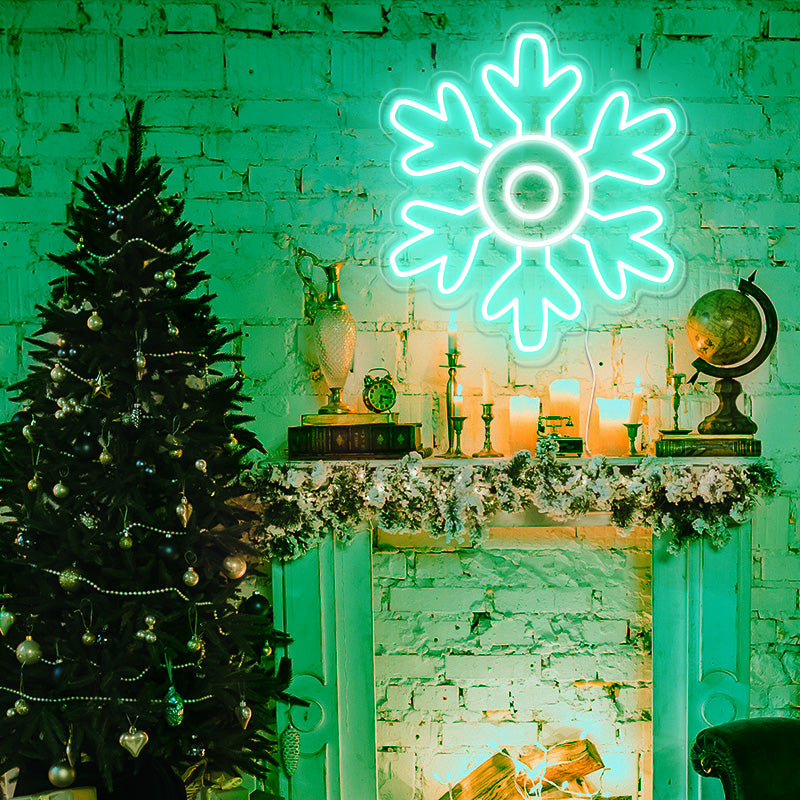 Christmas snowflakes neon light signs