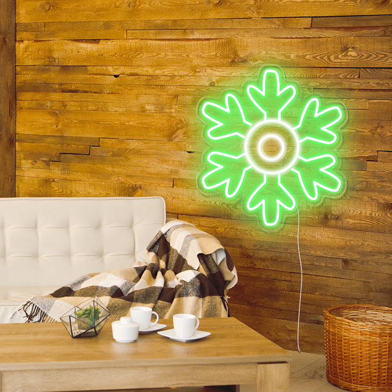 Christmas snowflakes neon light signs
