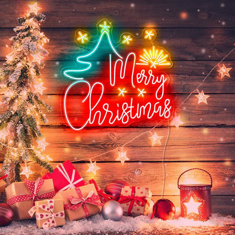 Merry Christmas tree neon light signs