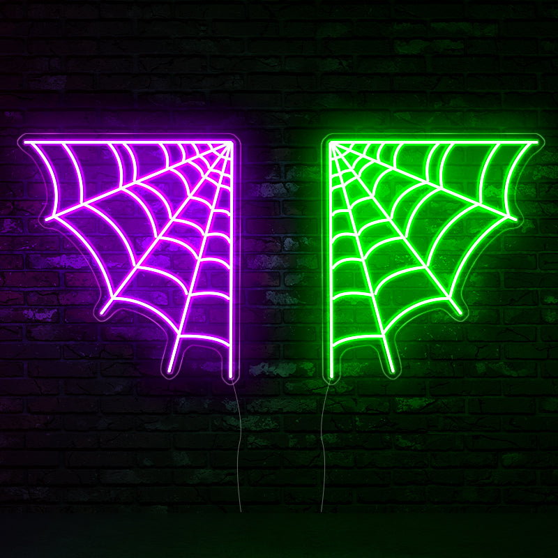 Purple Spider web Neon lights