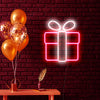 Cute Christmas gift box neon lights