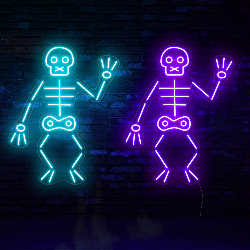 Blue Ghost skeleton Neon Light - neonpartys.co.uk