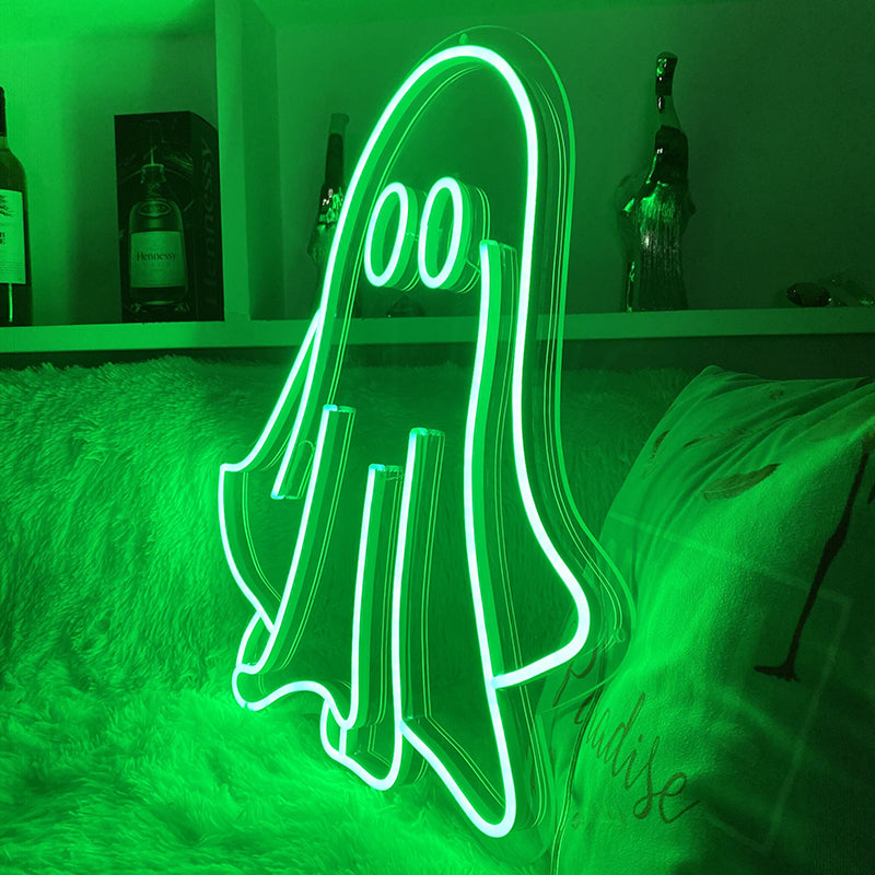 Green Ghost led Neon lights - neonpartys.co.uk