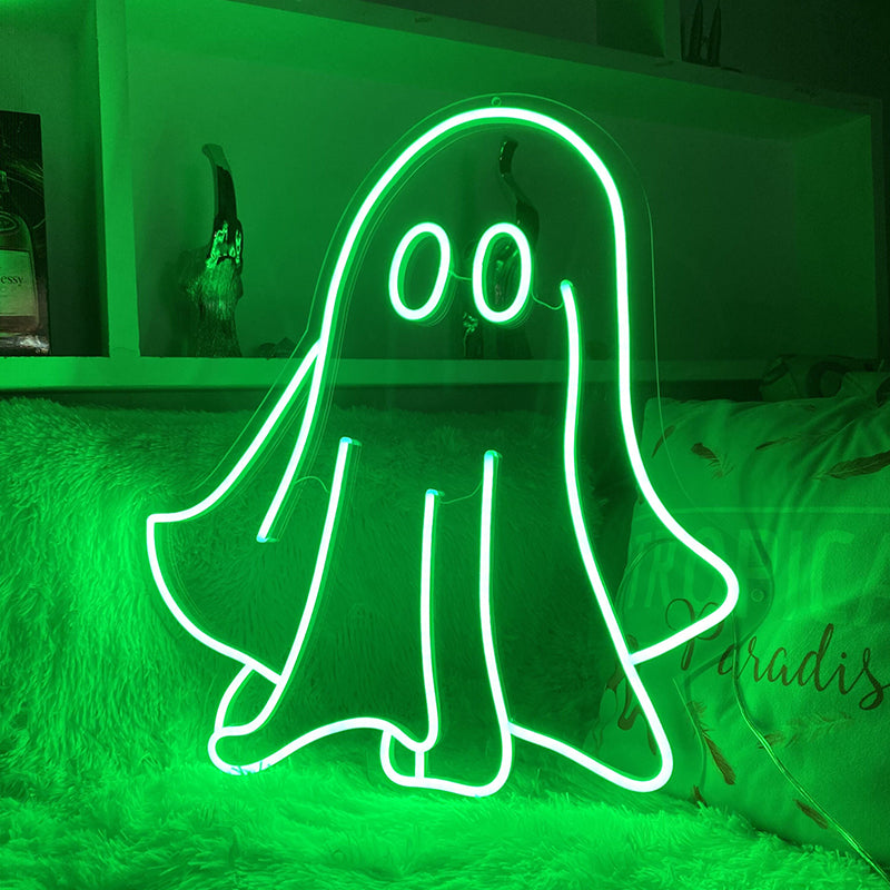 Green Ghost led Neon lights - neonpartys.co.uk