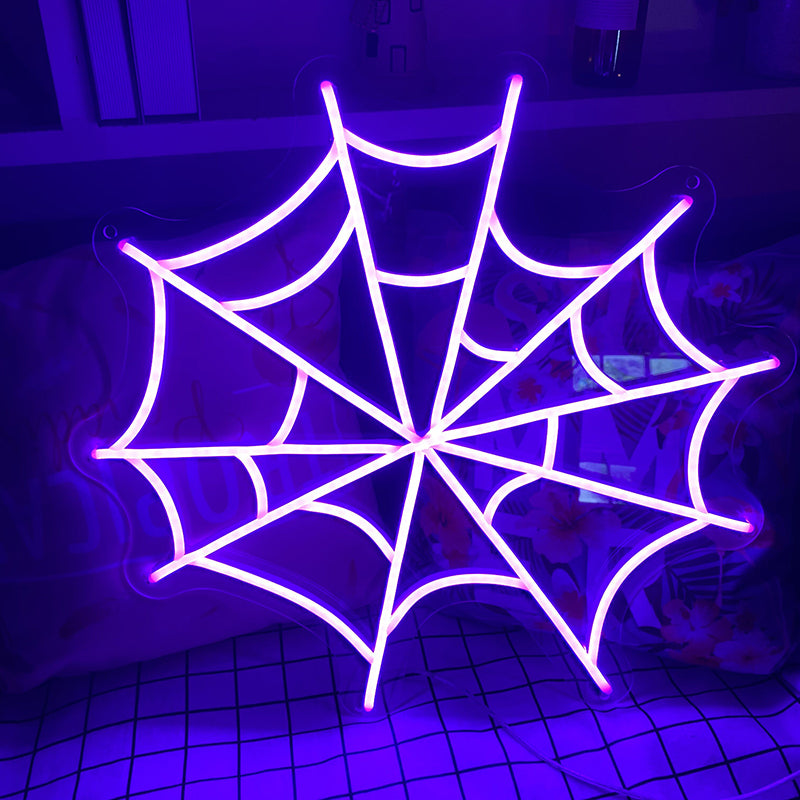 Neon spider web