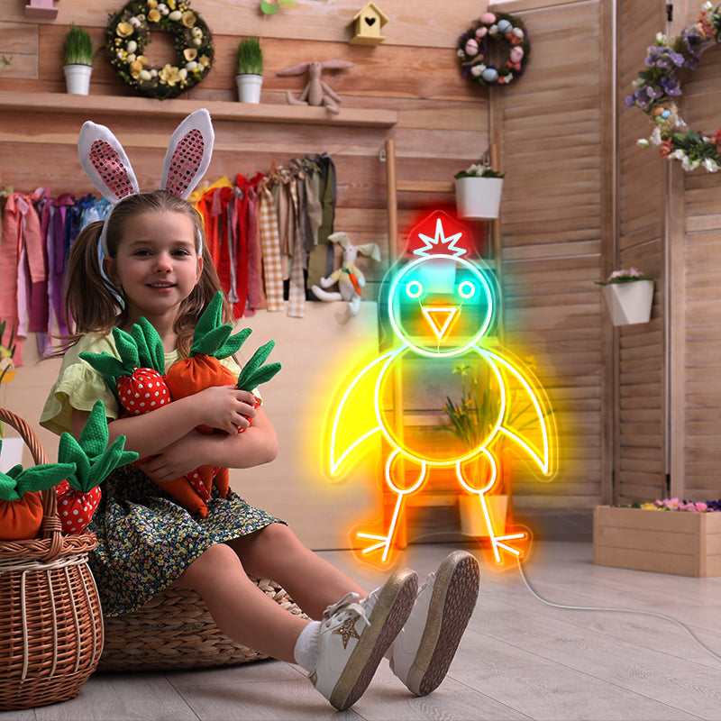 Easter chicken neon light