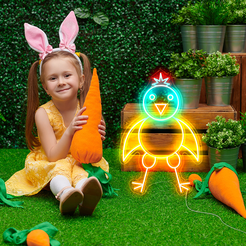 Easter chicken neon light