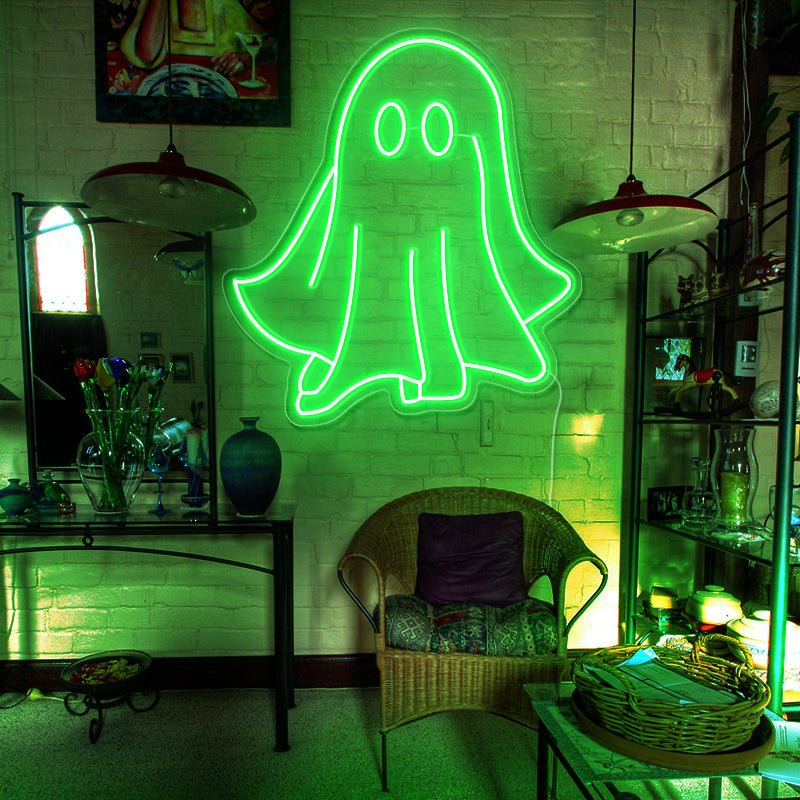 Green Ghost led Neon lights - neonpartys.co.uk