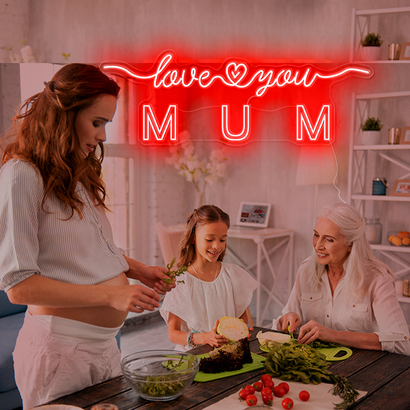 Love you mum led neon